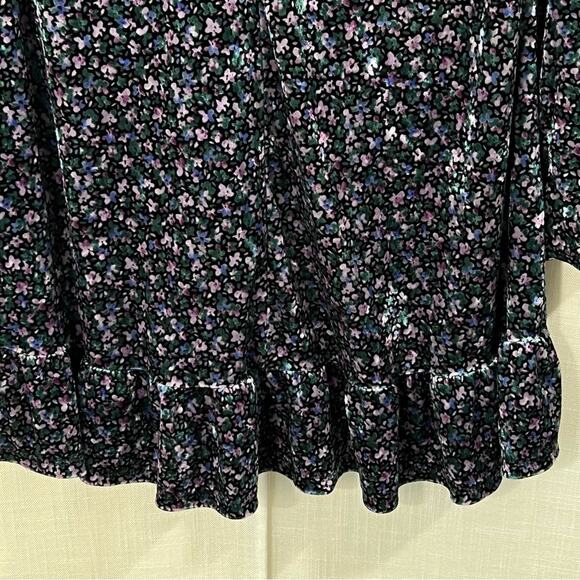 Wild Fable Velvet Floral Long Sleeve Puff Shoulder Boho Dress Size L - Picture 13 of 15